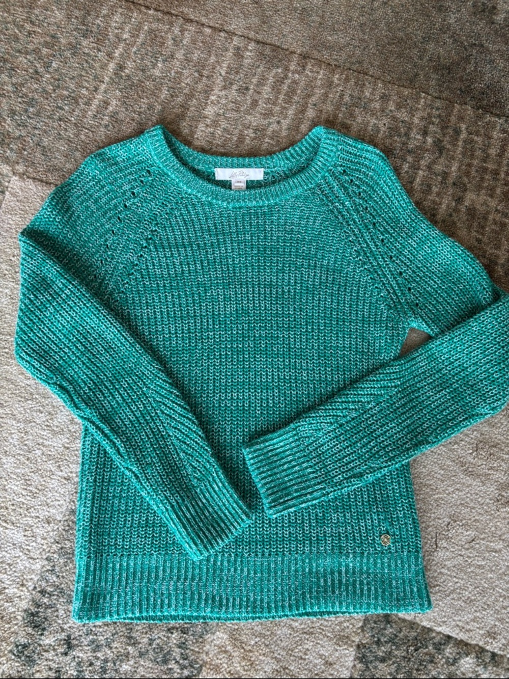 NWOT Lilly Pulitzer Belgrave Green Marled Crewneck Sweater - Picture 7 of 15